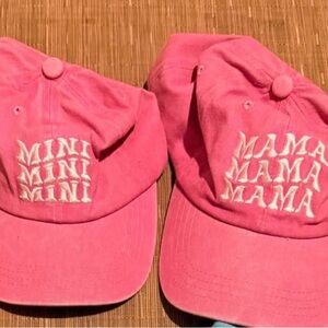 Pink Mini and Mama Hat Set